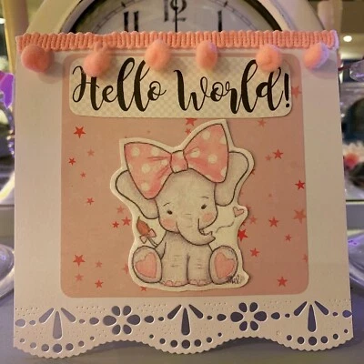 Nueva tarjeta hecha a mano para bebé niña Foto 1 de 2