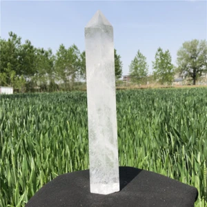 1.5kg Natural Clear quartz Obelisk Reiki Quartz Crystal Wand Point Decor XA6141 - Picture 1 of 12