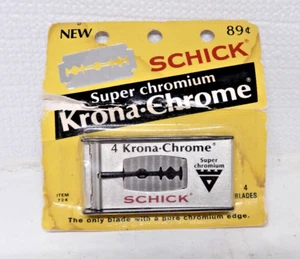 { NOS Vintage Schick Super Chromium 4 Krona Chrome Blades - Picture 1 of 2
