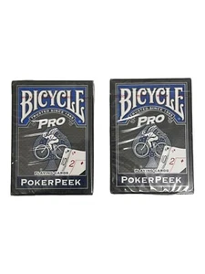 2x POKERPEEK Bicycle Playing Cards in Blue - Casino Blend, ProCut Edges for Grip - Foto 1 di 2
