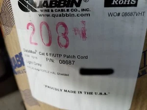 Quabbin 08687/ L-com TFCLS6001 26/4P Cat6 Zero Halogen Network Cable LSZH /50ft - Picture 1 of 10