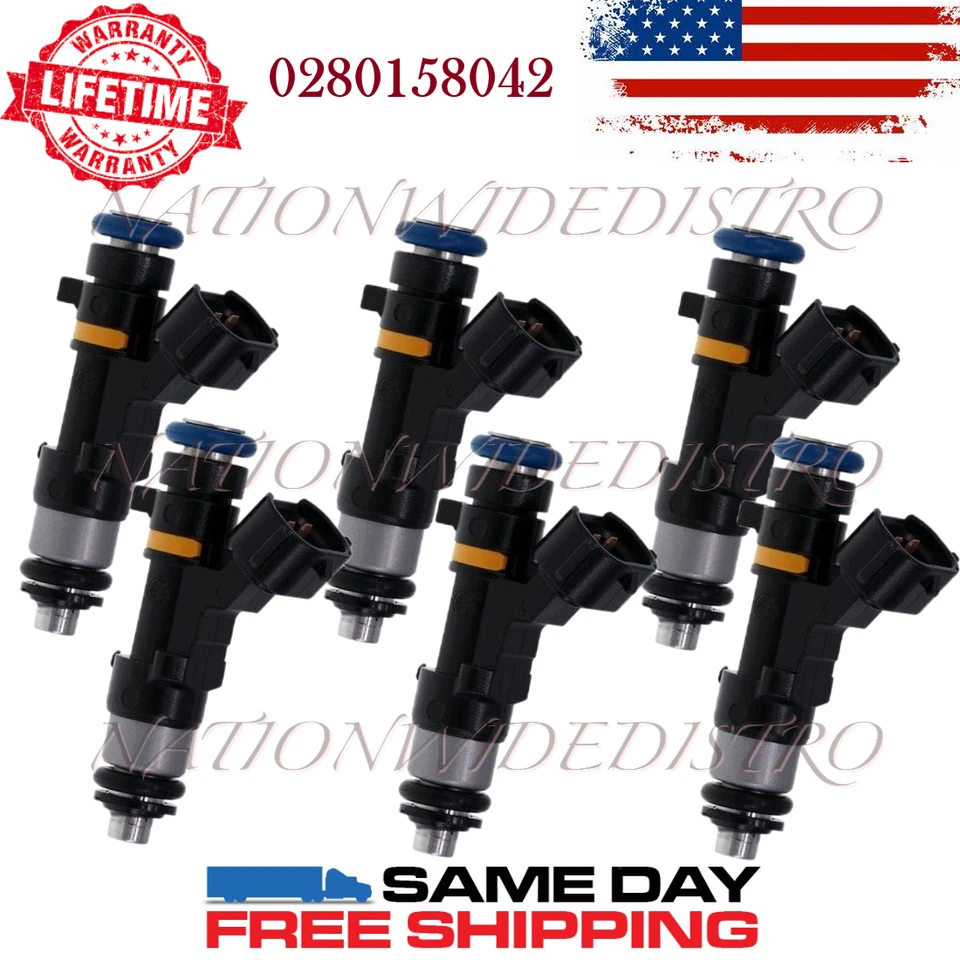 6x Inyectores de combustible Bosch OEM para Infiniti FX35 2005 2006 2007 2008 3,5 L V6 Foto 1 de 4