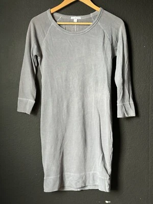 Vestido Suéter Estándar James Perse Para Mujer Gris Pullover Manga 3/4 Talla Pequeña/1 Foto 1 de 4