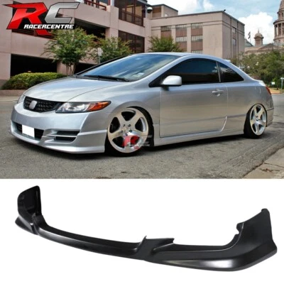 Fit 09-11 Honda Civic Coupe HF-P Style Front Bumper Lip Spoiler PU Unpainted — 第 1/4 张图片