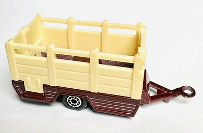 Vintage 1990s Maisto Cattle/Livestock Trailer Tan & Brown 1.25" x 3" Toy Trailer - Image 1 of 4