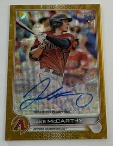 Jake McCarthy RC 2022 Topps Chrome Auto #33/50 Gold Wave Refractor RA-JMC Hot🔥 - Picture 1 of 3