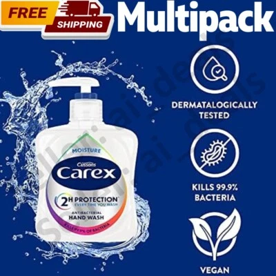Multipack (3,6,9 & 12 Pcs) Cussons Carex Antibacterial Moisture Hand Wash 250ml - Image 1 of 4
