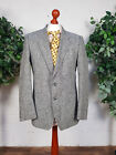 Vintage 80'S Mens Van Gils Grey & Black Tweed Wool Suit Jacket Blazer 38R S/M