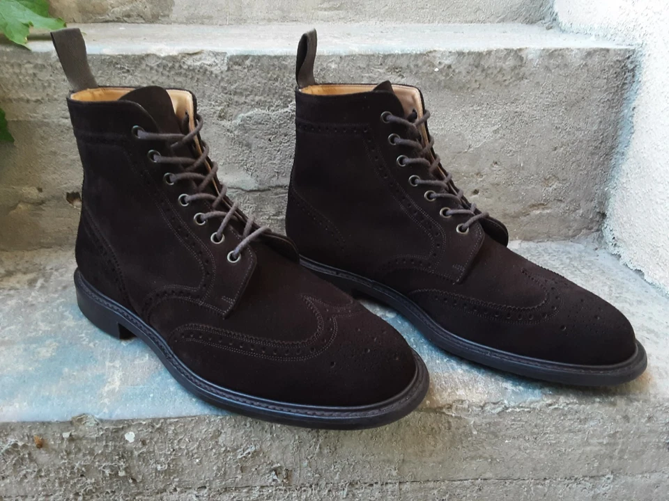 Church’s Caldecott Dark Brown Suede Boots Dainite Rubber Sole UK 10 G EU 44 44,5 - Imagen 1 de 4