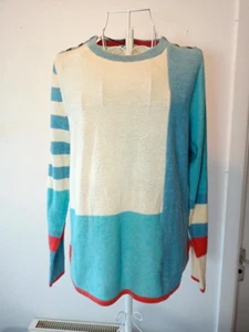 New tagged White stuff Emma colour block Merino Wool mixed fabric jumper S/8 - Picture 1 of 9