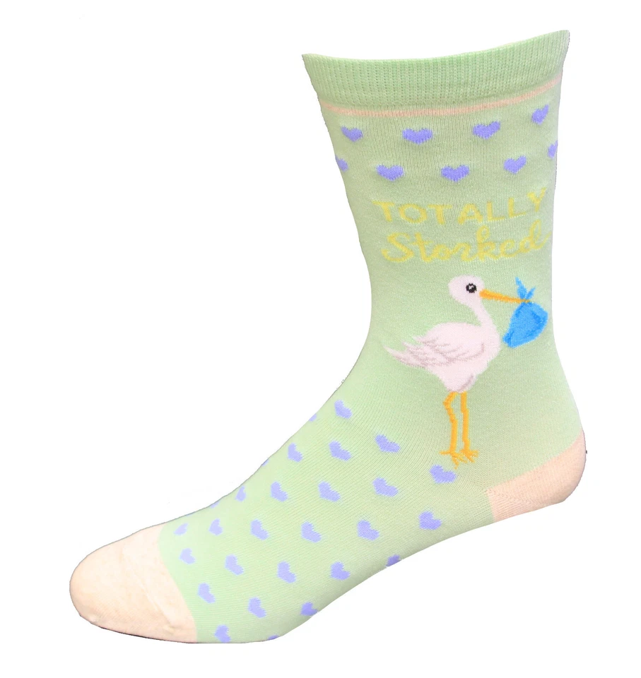 Calcetín Hot Sox Totally Storked Crew para mujer 1 par, como nuevo, para mujer 9-11 Foto 1 de 1