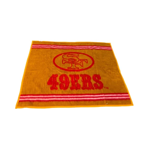 Vtg Biederlack San Francisco 49ers  Red Stadium Blanket Throw  USA 50”x60” Nice! Cover