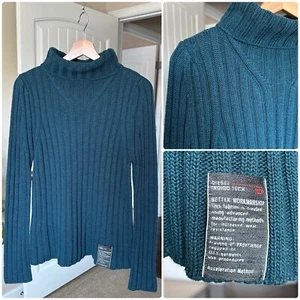 DIESEL Vintage Teal Turtleneck Sweater LARGE - Picture 1 of 14