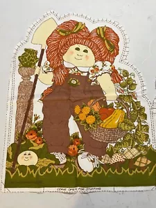 25-03-153-CABBAGE PATCH DOLL "GARDENER" FABRIC PANEL DOLL PILLOW READY TO SEW - Picture 1 of 2