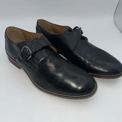 Hush Puppies Men’s Monk Strap Shoes Size 10.5 US  Black Leather Dress Loafers - Image 1 of 4