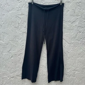 SKIMS Sweatpants Women Size Large Wide Leg Black Cozy Comfy Lounge Soft - Picture 1 of 9