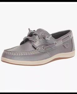 Sperry Top Sider Shoes Women's 11 Songfish 3 Eye Boat Pearlized Silver Gray - Picture 1 of 8