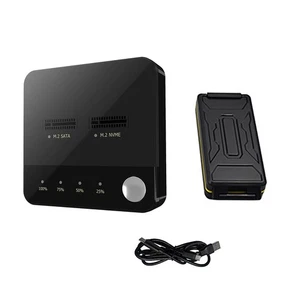 Black Dual Bay M.2 SATA/NVME Duplicator Offline Disk Clone Copy Duplicator - Afbeelding 1 van 14