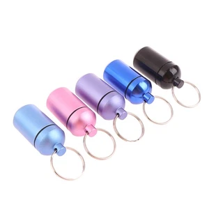 Waterproof Metal Keychain Outdoor Portable Medicine Bottle First-Aid New - Picture 1 of 17