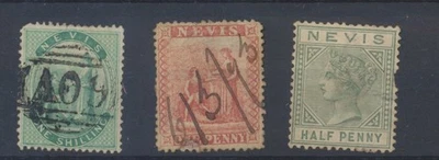 Nevis Stamps 1867-1882 SG13 (pmk A09);16;25 Mint + used CV £90 - Image 1 of 2