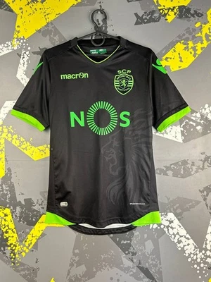 Camiseta de fútbol visitante Sporting Club auténtica 2016 2017 Macron hombres S ig93 Foto 1 de 4
