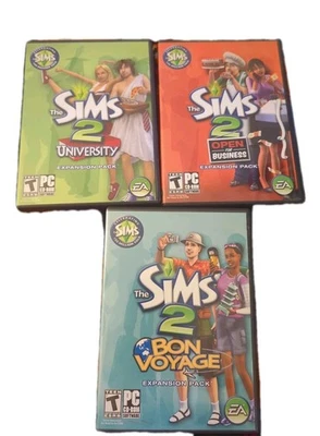 The Sims 2 PC CD-ROM University, Bon Voyage, Open For Business 3 Games - Image 1 of 4