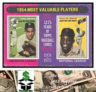 1975 O-Pee-Chee #192 1954 MVP (Yogi Berra / Willie Mays) - Foto 1 de 2