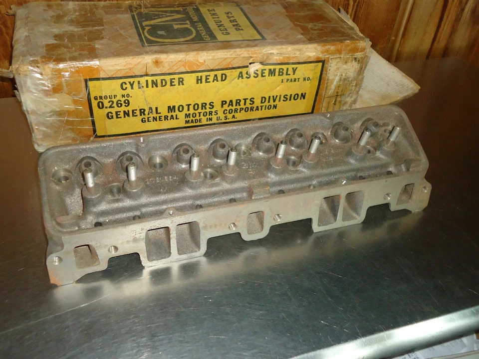 New NOS GM Cylinder Head 3731554 Date I66 1957 Chevrolet Chevy Bel Air 283 V-8 - Image 1 of 4