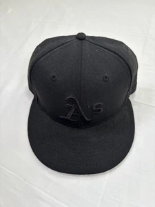Gorra Oakland Athletics A's New Era 59Fifty ajustada 7 1/4 sombrero MLB todo negro - Imagen 1 de 5