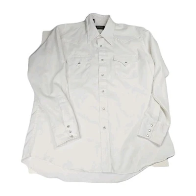 Fenton Mens Western Shirt Extra Long Tail Permanent Press White Cowboy - Image 1 of 4