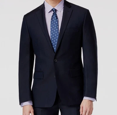 Ryan Seacrest Men Blue Two-Button Wool Blazer Sport Coat Suit Jacket Size 36S - Image 1 of 3