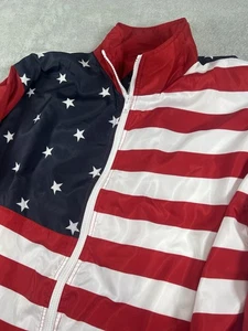 Chaqueta cortavientos vintage Active Horizon adulto L bandera de Estados Unidos años 80 90 - Imagen 1 de 10
