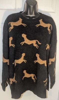 Suéter chita cavalete preto e bronzeado. Pequeno - Imagem 1 de 4