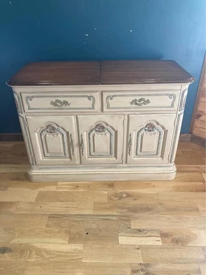 Vintage French Provencal Painted Server Buffet with Slide Out Top - Image 1 of 4