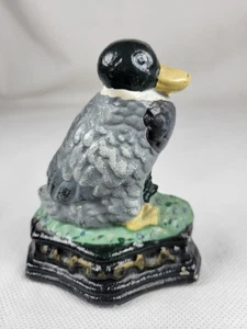 Cast Iron Door Stop Wedge Mallard Duck Country Cottage Style Rare Prop - Picture 1 of 14