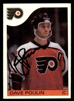 1985 OPC O-Pee-Chee Hockey #128 Dave Poulin Signed Autograph (no COA) - Image 1 of 2