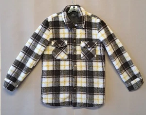 Volcom Women’s Silent Sherpa Plaid Jacket - Brown & White Combo - Medium Rare - Picture 1 of 13