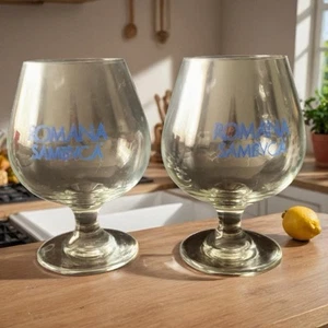 Lote de 2 vasos de brandy de vidrio transparente Romana Sambuca usados - Imagen 1 de 11