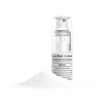 Sugarflair Pump Spray Powder Puff Dust White - Lebensmittelfarbe Kuchen Dekor... - Bild 1 von 2