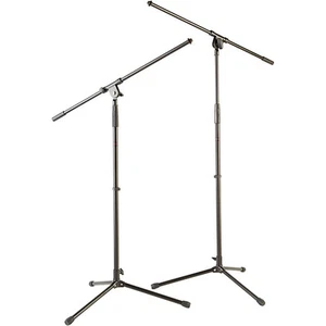 2 X BLACK METAL BOOM MICROPHONE STAND HIGH QUALITY PA BAND KAROKE SCHOOL MIC - Picture 1 of 1