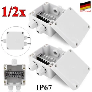 1/2tlg 3-Wege Feuchtraum Kabel abzweigdosen Verteilerdose Abzweigkasten IP67 DE - Bild 1 von 13