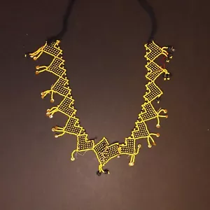 COLLANA TURKMANI ATS Afghanistan Kuchi Tribale Perline 811g9 - Foto 1 di 4