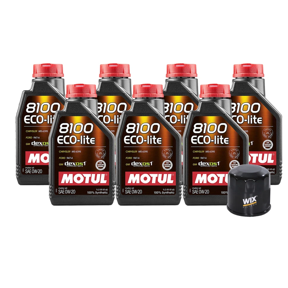 Kit de cambio de aceite de motor filtro Wix 7L Motul 8100 ECO-LITE 0W20 API SP-RC para Subaru Foto 1 de 1