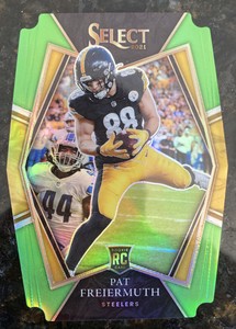 2021 Select Football Green Die Cut /349 Pat Freiermuth #159 Premier Level RC