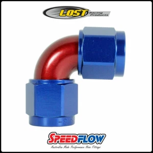 Speedflow -10 AN Female to -10 AN Female 90° Swivel Adapter 133-10 Red/Blue - Picture 1 of 1