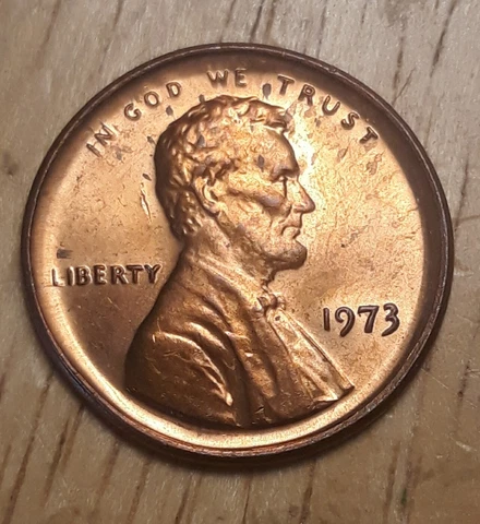 1973 Lincoln Cent Centered Broadstrike  Error Bu Rd  Almost Nickel Size Cover