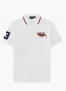 Polo Ralph Lauren L138502 Boys White Triple-Pony Cotton Mesh Polo Shirt Size 6 - Picture 1 of 3