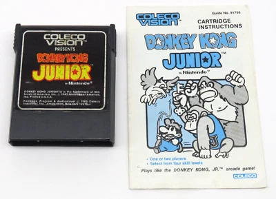 Donkey Kong Junior (Colecovision, 1983) By Coleco (Cartridge & Manual) NTSC #2 - Image 1 of 4