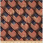 Made In The Usa Antique Flags Red Blue 100% Cotton Material By The Yard, 44"