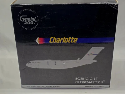 Gemini 1/200 BOEING C-17 GLOBEMASTER III 3 CHARLOTTE, NC Diecast F/S G2AFO1233 - Image 1 of 4